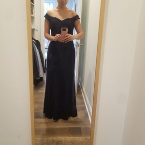 Lulus blue off the shoulder maxi dress